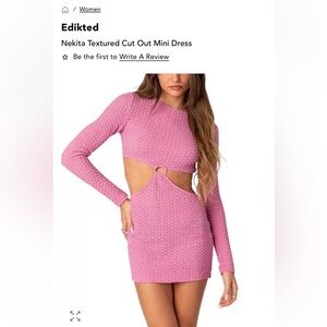 Edited Pink Nekita Textured Cut Out Mini Dress Small New